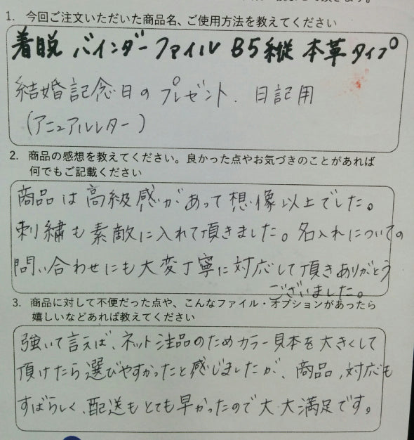 商品は高級感があって想像以上でした。